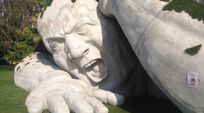 Gigantic Man Erupts from the Earth in this Spectacular Outdoor Sculpture