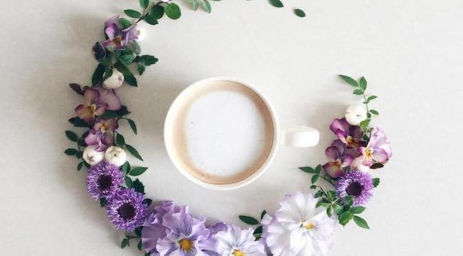 This Japanese Instagrammer keeps beautiful visual diary of coffee she drinks surrounded by flowers creating incredible piece of art each day.