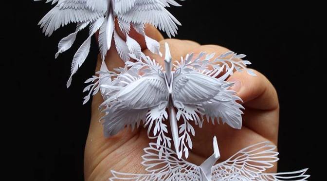 These Paper Cranes With Feathery Details    Will Blow Your Mind With Their Astounding Beauty